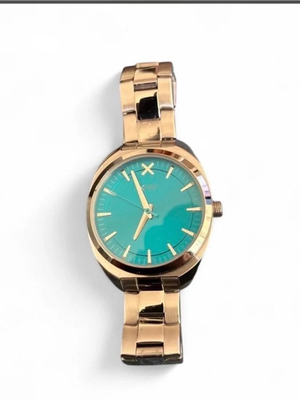 XNY Men’s Stainless Steel Quartz Watch Blue Turquoise Dial Silver Tone Bracelet